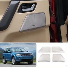For Freelander 2 LR2 2008-2015 Silver Steel Inner Door Speaker Sound Cover Trim