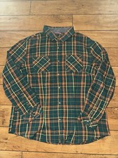 Plaid Shirt Flannel Green Medium 21x27