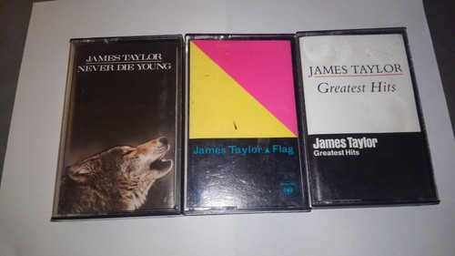 James Taylor 3 Cassette Lot: Never Die Young, Greatest Hits, Flag