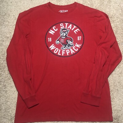 North Carolina State University Wolfpack Logo Long-Sleeve T-Shirt – Unisex Adult, Red, Medium, Officially Licensed