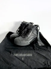 BORIS BIDJAN SABERI BAMBA LEATHER TRAINERS SNEAKERS $1400 (BLACK, 37 EU)