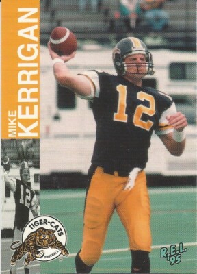 1995 REL CFL MIKE KERRIGAN HAMILTON TIGER-CATS #51 NORTHWESTERN WILDCATS BIG 10