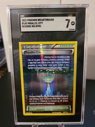 2015 POKÉMON BREAKTHROUGH #145 PARALLEL CITY REVERSE HOLOFOIL SGC 7 NM