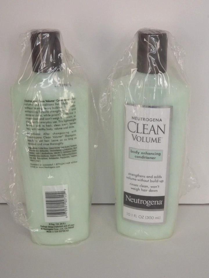 2 Bottles Neutrogena Clean Volume Body Enhancing Conditioner 10.1 Fl. Oz. NOS (R - Image 2 of 2