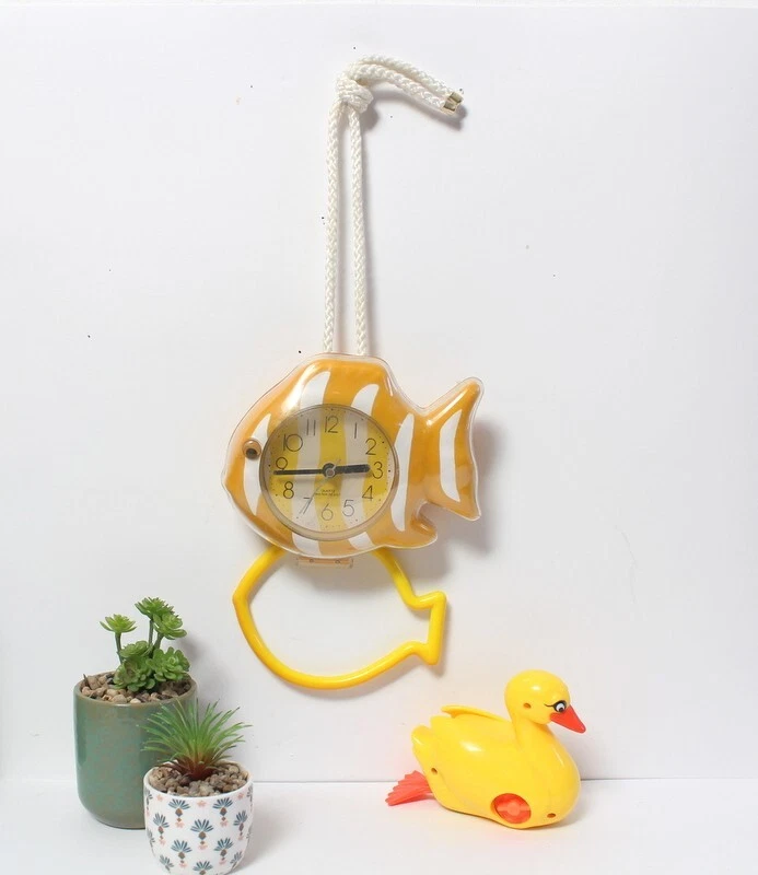 Horloge murale de salle de bain vintage pop 1980 - Photo 3/4