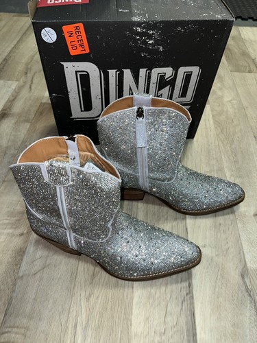 NIB Dingo Boots Women Rhinestone Cowgirl Silver Size 9.5 - Picture 16 of 16