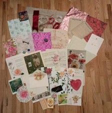 60 Junk Journal Authentic Vintage Paper Book Pages Rose Ephemera Mixed Supplies