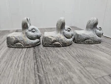 Rare 2005 Telle M. Stein Garden Figurine Lot Of 3 Stone Bunny