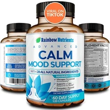 28 in 1 Calm Mood Support Supplement- Natural Happy Pills for Occasional Anxi...