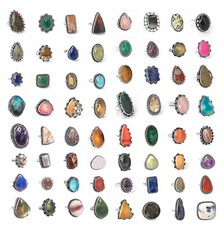 Assorted Gemstone Silver Plated Handmade Ring For Women