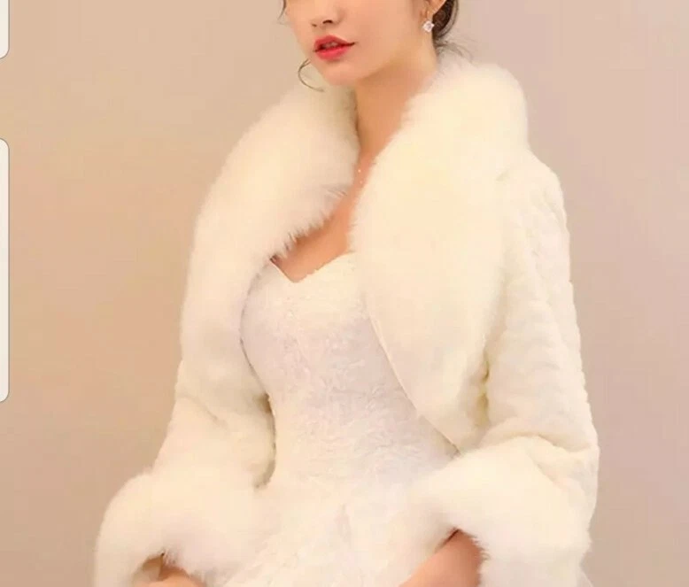Faux fur store bridal jacket