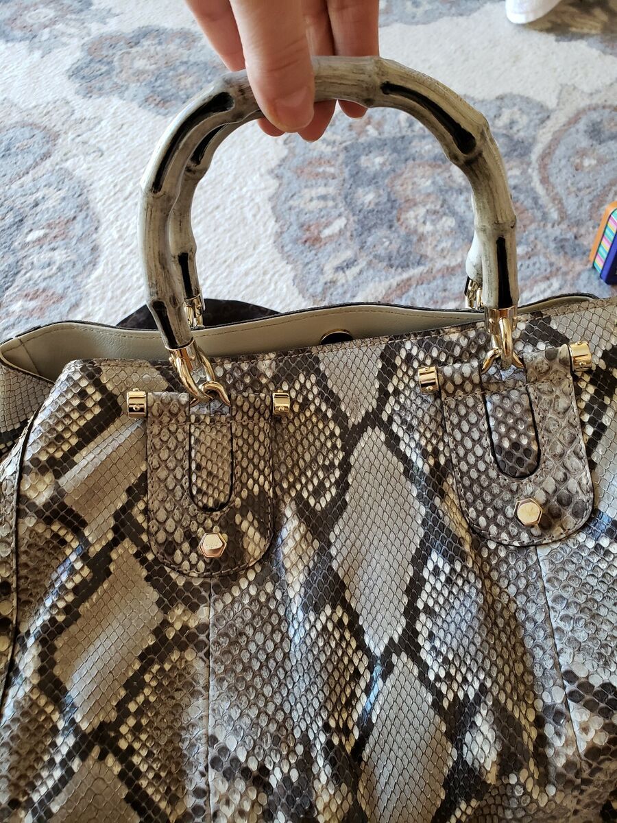 Gucci PYTHON VINTAGE BAG BEIGE WITH BAMBOO HANDLES LIMITED Gucci PYTHON VINTAGE BAG BEIGE WITH BAMBOO HANDLES LIMITED