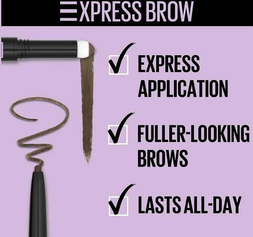 Maybelline Express Brow Satin Duo 2IN1 Eyebrow Pencil - Shade - Brunette - Image 2 of 3