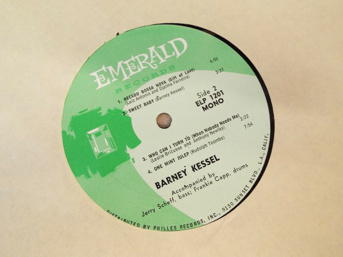 Barney Kessel On Fire MONO EMERALD RARE* Jazz guitar LP VINYL