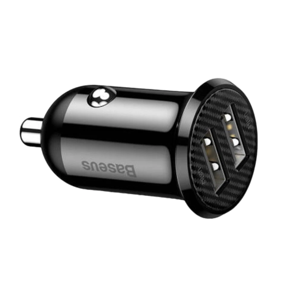 Baseus Car Charger Cigarette Lighter 2x USB 4.8A Universal Car Vehicle Black - Image 3 of 4