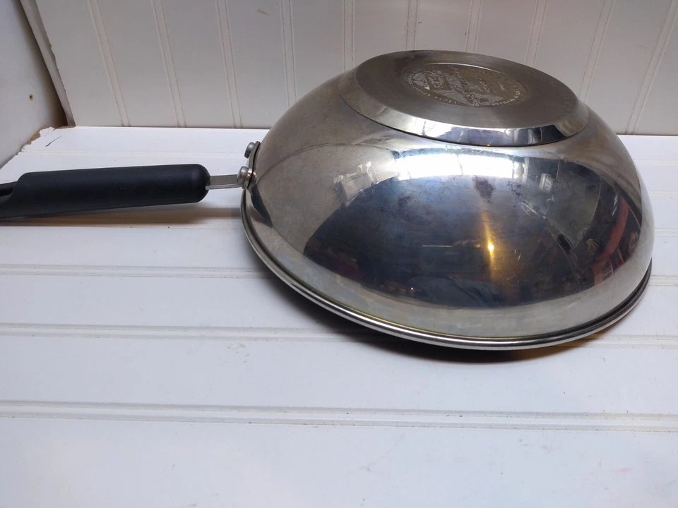 Cook's Essentials 4 Qt Stainless Non-Stick Wok 10.5" Skillet Saute Fry Pan & Lid - Image 2 of 4