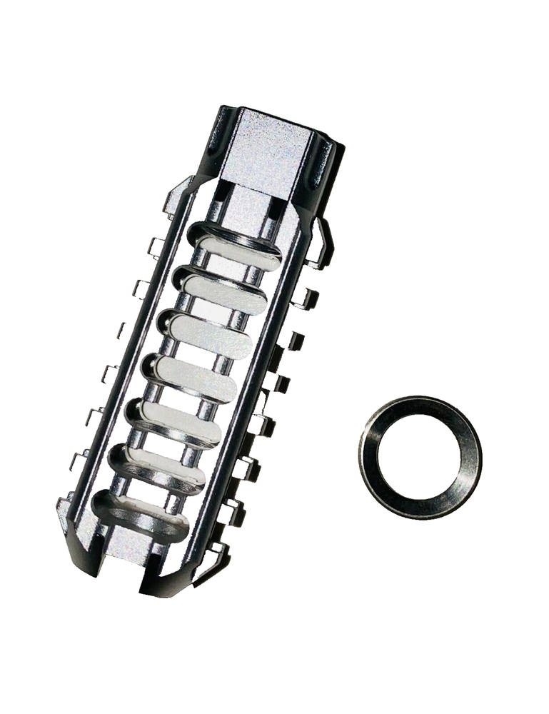 Silver Anodized Aluminum 1/2x28 Muzzle Brake for .223 5.56 .22 US Based