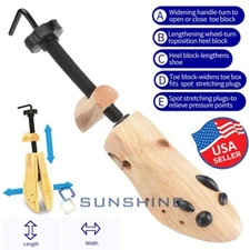 Women Men Adjustable 2-way Expander Tree Wooden Shoes Boots Stretcher US 9-13