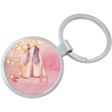 Ballet Dance Shoes Keychain - Includes 1.25 Inch Loop for Keys or Backpack
