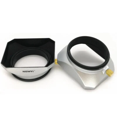 Silver Square Camera Lens Hood for Sony Fujifilm Olympus 37 39 40.5 46 49 52 mm