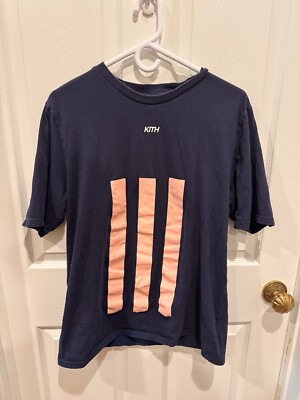Kith x Adidas Mens Stripes Navy Tee T Shirt Size M Medium