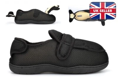 Mens Extra Wide Fit Slippers Mens Extra Wide Slippers Memory Foam Dual Sized - Image 1 of 4