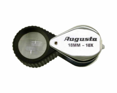 Loupe D'Horloger Augusta 10x - Grossissement 10 Fois, Diamètre 18mm, Bordure Caoutchouc - NEUF