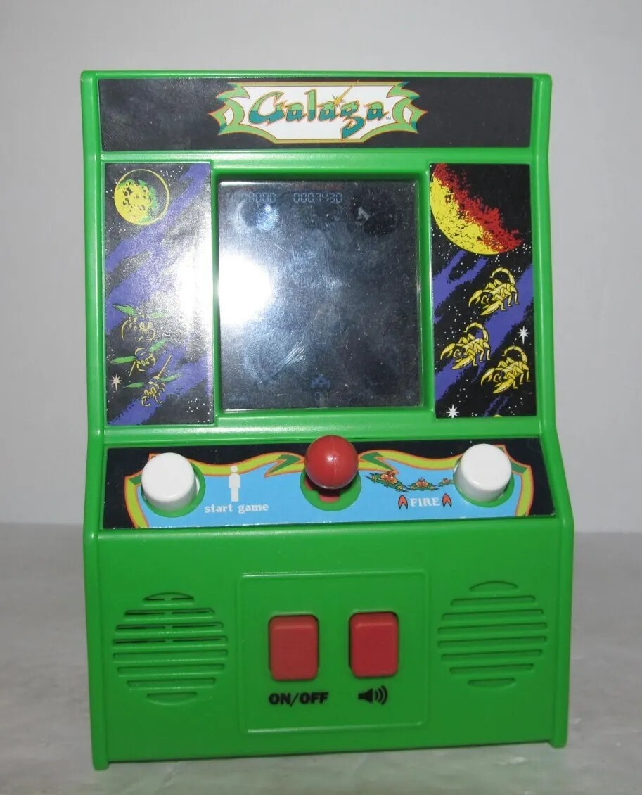 Galaga Arcade Handheld Mini Arcade Game Bandai Namco Tested and
