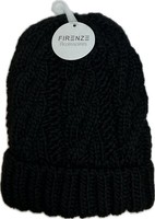 Firenze MüTze Damen Schwarz Grobstrick GefüTtert Onesize Neu !!