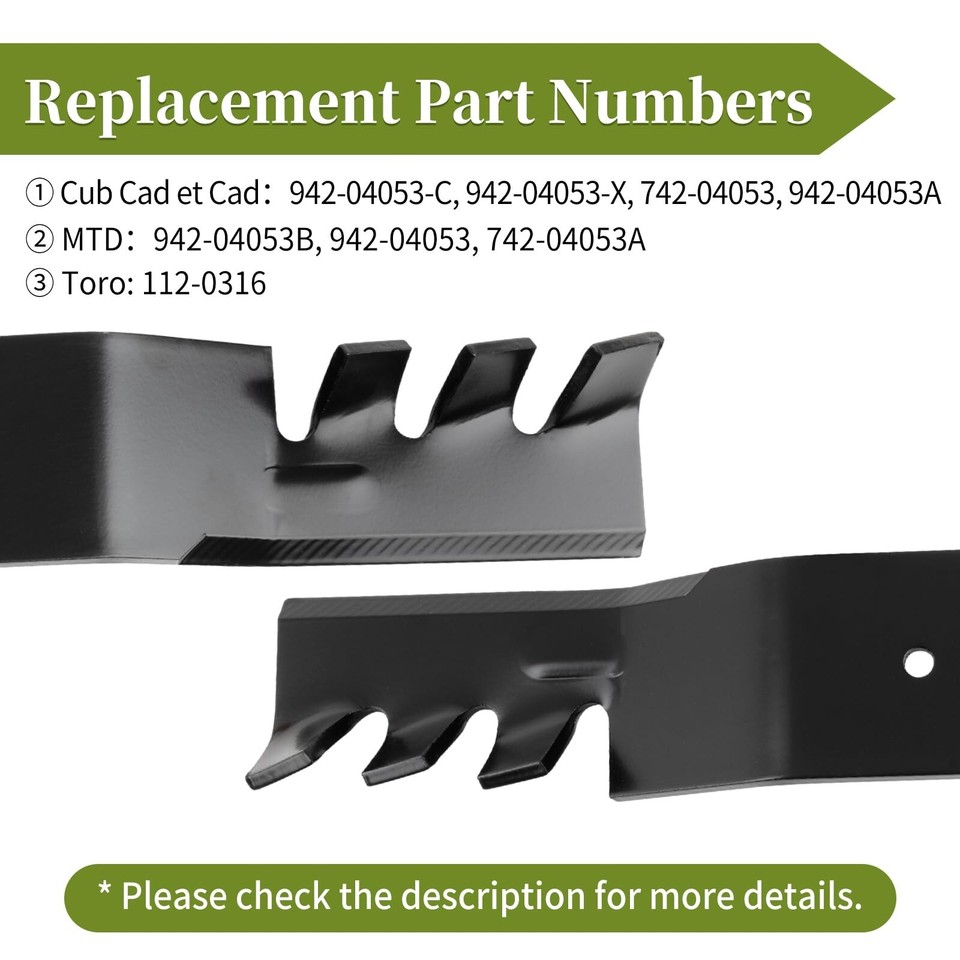 Anti Zecche Gatto Kit Di 6 Lame Per Tagliaerba Cub Cadet 50 - Compatibili Con Modelli RZT50, Sostituzione 742-04053 954-04053 Ricambi Lame Tosaerba - Foto 13