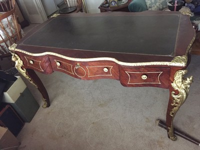 French Louis Xv Style Ormolu Desk Leather Top With Gold Detail Ebay