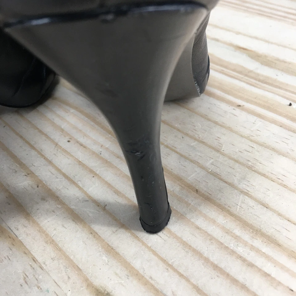 Tacones Tahari para mujer 8 M Dallas Pump cuero negro sin cordones punta abierta Stilleto Foto 4 de 4