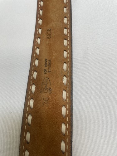 Cintura in pelle western lavorata taglia 36" colore marrone e fibbia ottime condizioni - Foto 5 di 8