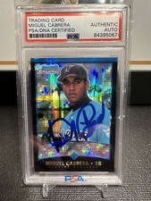 2001 Bowman Chrome X-Fractor Miguel Cabrera Auto Rookie Error HOF PSA Authentic