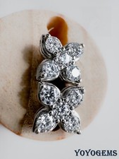 Moissanite Fancy Stud Wedding Earrings 2 Carat Round Cut Solid 14K White Gold