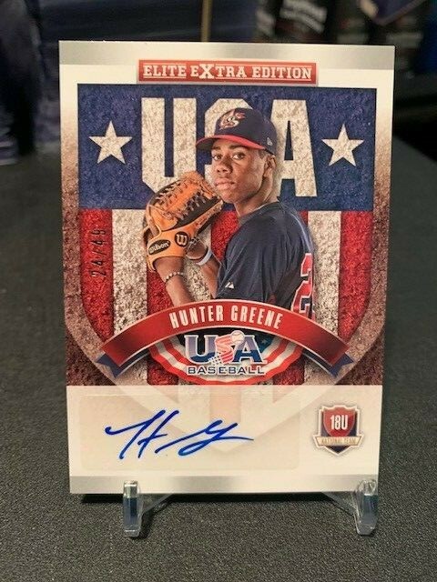 HUNTER GREENE Reds 2015 Panini USA Baseball Autograph SP RC AUTO 
