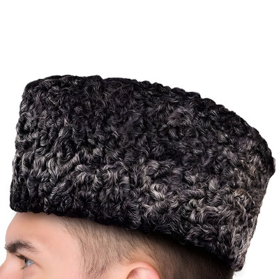 Original Karakul Fur Jinnah Cap Men Classic Leather Cap Winter Kufi Hat Kashmiri