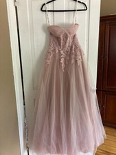 Brides Maid Prom Dress Quartz long Rose size 2 Rose Princess DAVIDS BRIDAL