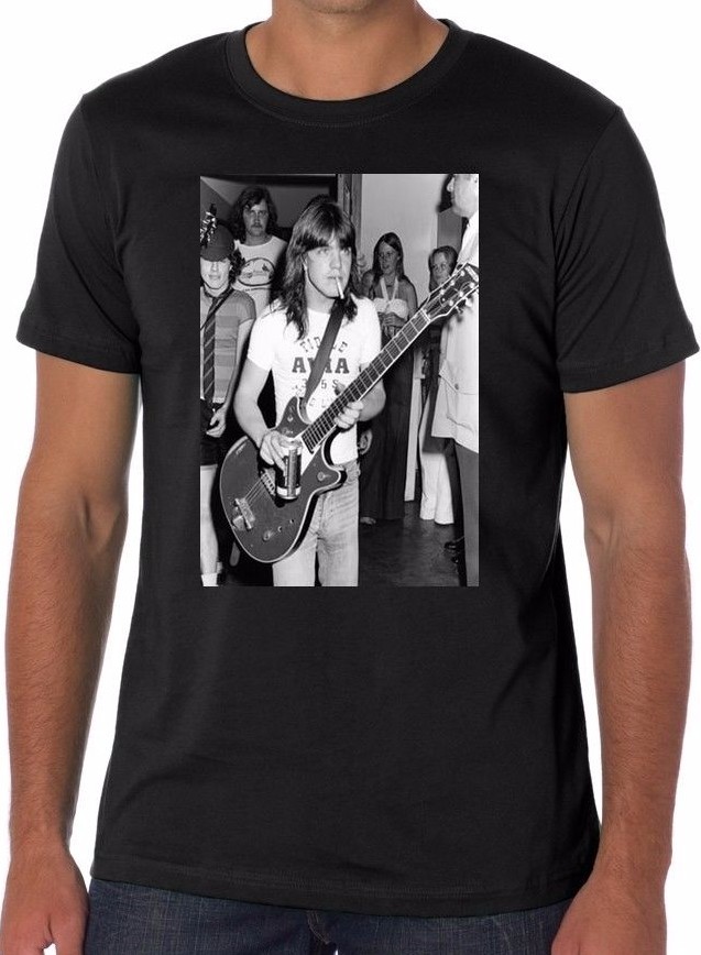 New Malcolm Young AC/DC Guitar FAN T Shirt
