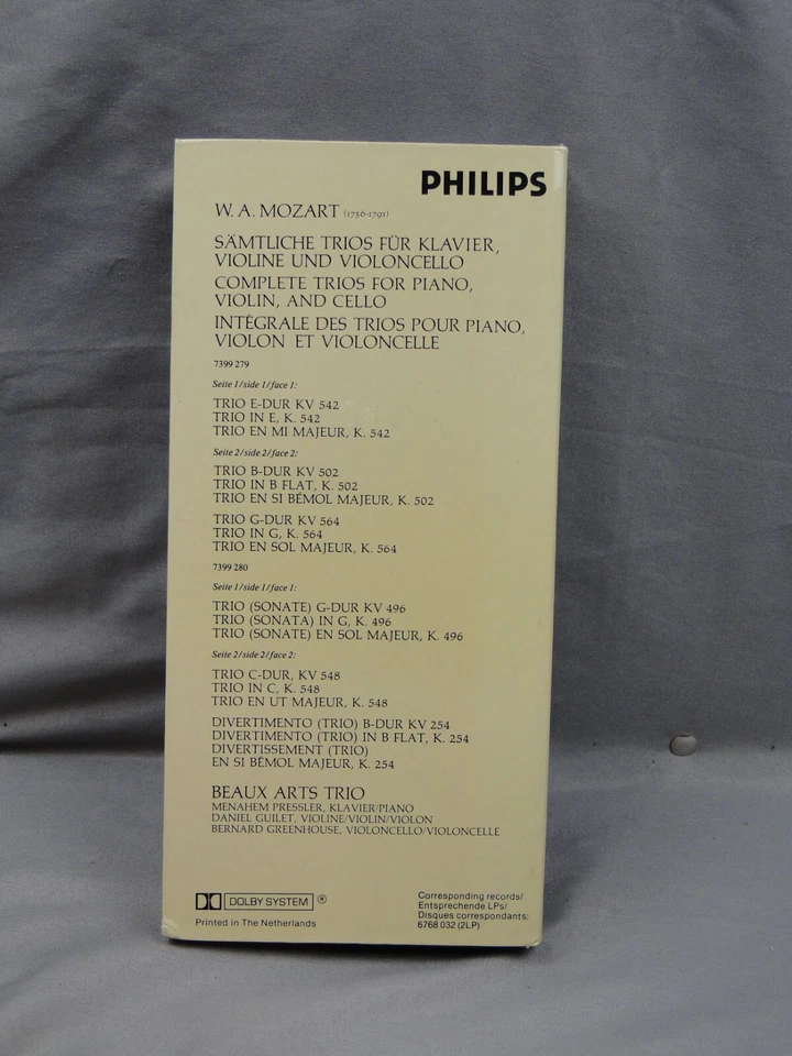 Mozart Die Klaviertrios The Piano Trios Beaux Arts Trio Philips Cassette 1967 - Image 3 of 4