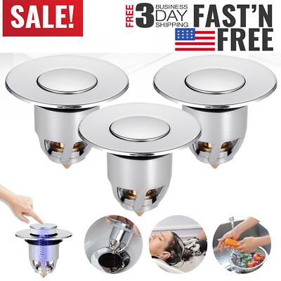 3 PACK Wash Basin Bounce Drain Filter Pop Up Bathroom Sink ANTI-CLOGGING Basket