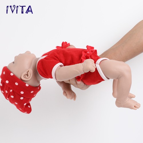 IVITA 14'' Silicone Reborn Baby GIRL Weak Infant Brown Eyes Small Silicone Doll - Picture 2 of 12