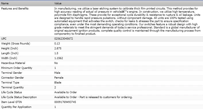 Interruptor de presión de aceite tipo OEM para Chevrolet Malibu 2008-2010 Foto 2 de 4