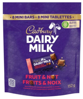 Cadbury Dairy Milk Minis Fruit and Nut, Milk Chocolate 152g