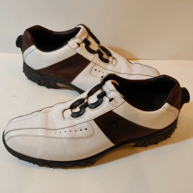 Footjoy Contour Boa Lacing System Men's Golf Shoe 11 M White and Brown