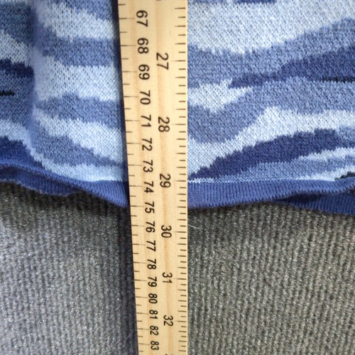 Isaac Mizrahi Live Cardigan Womens 1X Open Sweater 3/4 Sleeve Blue Zebra Stripes - Picture 8 of 12