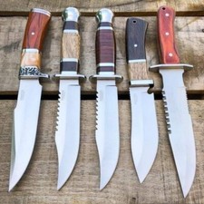 WILD CUSTOM HANDMADE 14 INCHES LONG IN HIGH.QUALITY STEEL HUNTING 5 BOWIE KNIVES