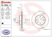 Brembo 2 Bremsscheiben BelüFtet 241 Mm (09.9998.10) | Bremsscheibenset,
