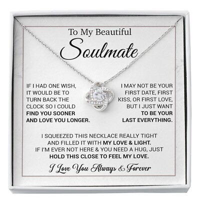To My Soulmate Necklace, Anniversary Gifts, Soulmate Gift, Christmas Gift