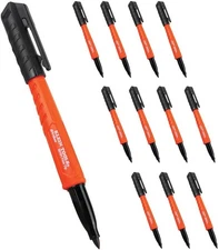 Klein Tools 8610112 Skribes Fine Tip Permanent Markers, Black, 12-Pack